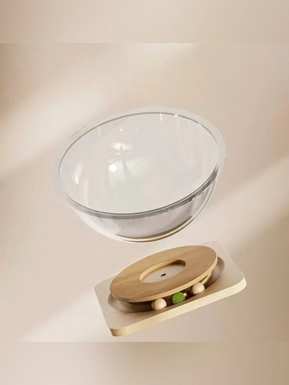 Cat Bed Space Capsule Rotating Platform Semi-Enclosed Acrylic Cave Lightweight